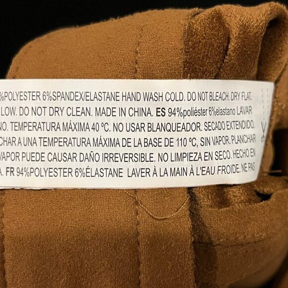 Forever 21 Los Angeles Tan Faux Suede Mini Skirt Button Front Women's Size Small - Picture 4 of 4